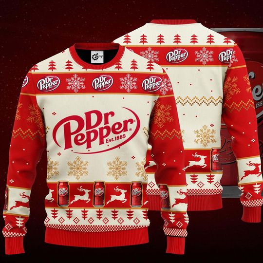 Discover Dr Pepper Ugly Christmas Sweater - Holiday Drinking Sweater for Men