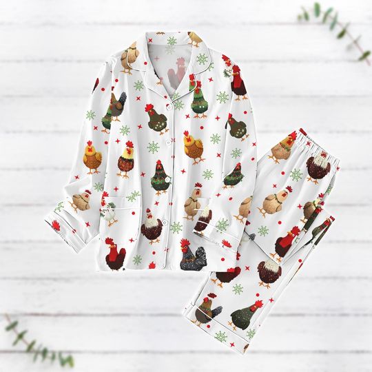 Discover Christmas Pajamas, Chicken Pajamas Set, Farm Animal Pajamas