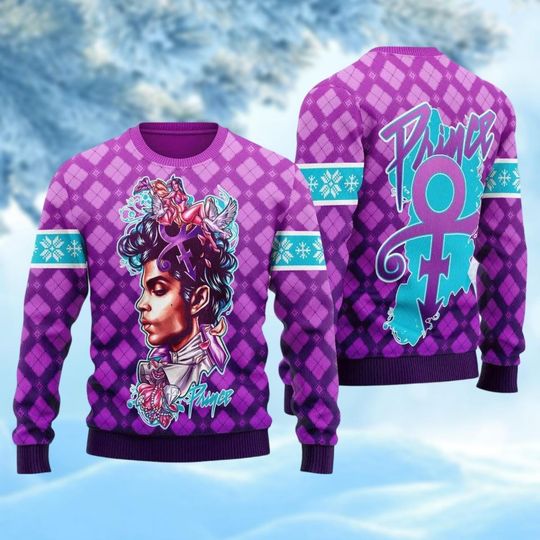 Discover Prince Santa Ugly Sweater, Prince Purple Christmas Sweater
