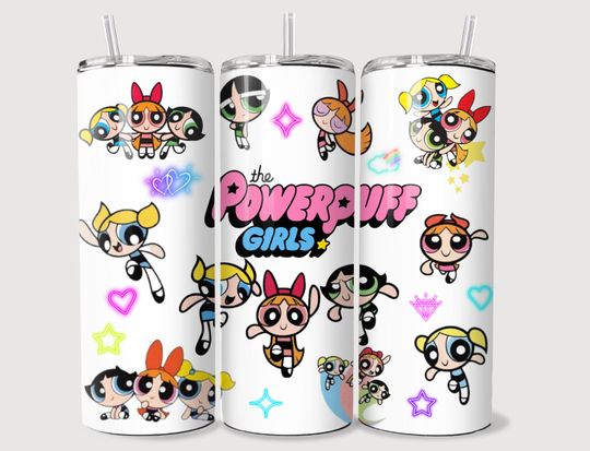 Discover PowerPuff Girls 20oz Tumbler with Lid and Straw, PowerPuff Girls Merch