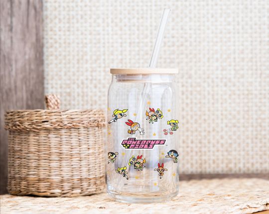 Discover Power Puff Glass Tumbler