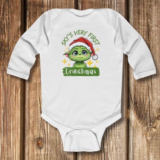 Discover Baby Bodysuit, Baby's First Christmas, Cute funny character