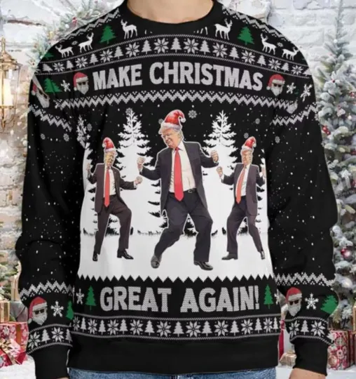 Discover Trump Dancing Make Christmas Great Again Ugly Sweater, Gifts Christmas