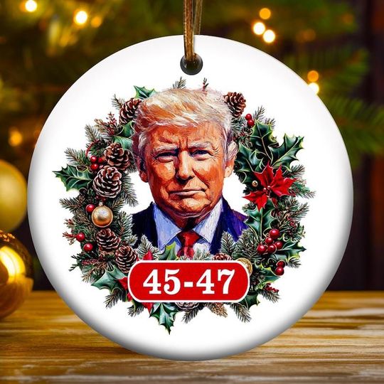 Discover Donald Trump Christmas Ornament, American Pride Ceramic Keepsake