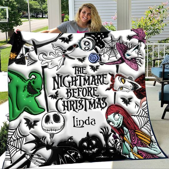 Discover Personalized The Nightmare Before Xmas Movie Characters Sofa BLANKET