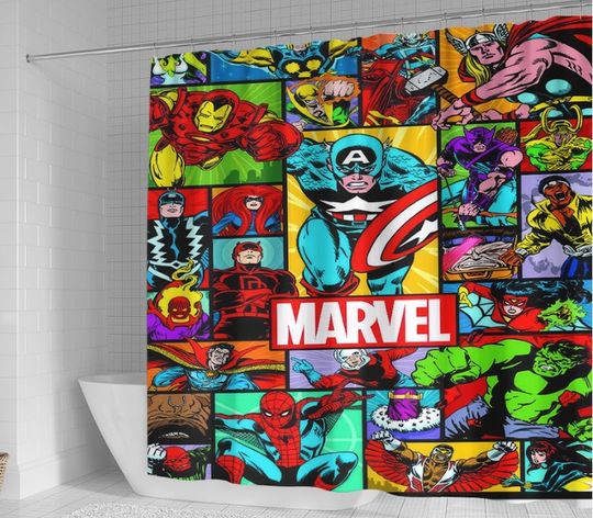 Discover Vintage Hero Shower Curtain- Superhero Shower Curtain