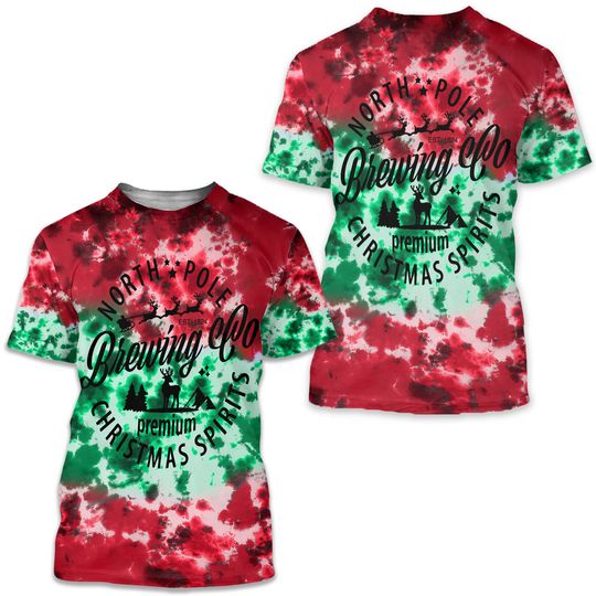 Discover 3D Tie Dye Christmas Shirt for the Holidays
