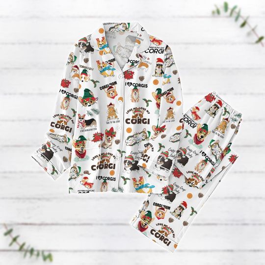Discover Corgi Christmas Pajamas, Corgi Dog Pajamas Set, I Love Corgis