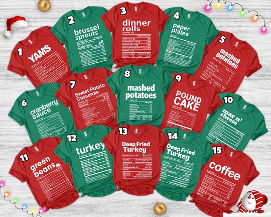 Discover Funny Christmas Nutrition Food Group Family Shirt