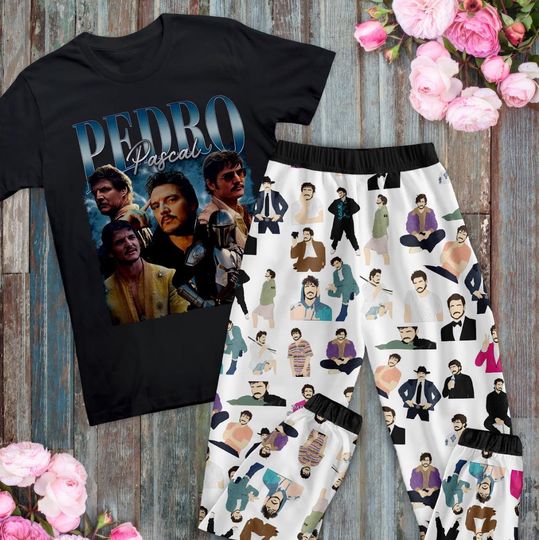 Discover Pedro Pascal Christmas Pajamas Set, Personalized Family Pajamas