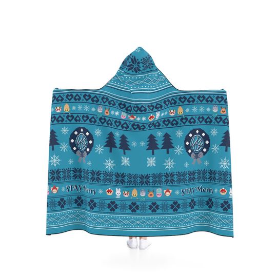 Discover Stray Kids "STAY Merry" Hooded Fleece Blanket