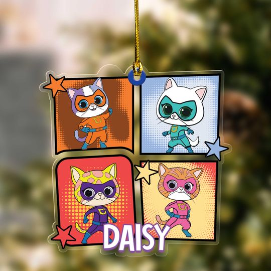Discover Personalized SuperKitties Cutout Acrylic Ornaments, Christmas Gift