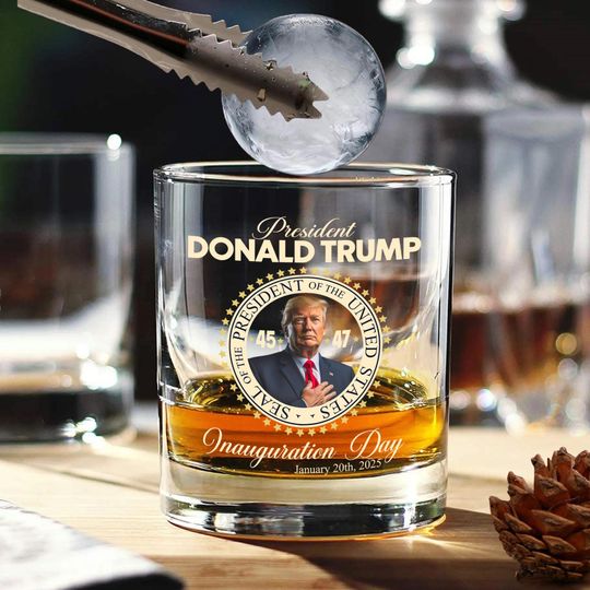 Discover Donald Trump Inauguration Day Rock Glass, 47th President Trump Rock Glass