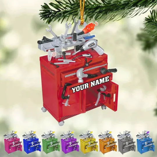 Discover Mechanic Tools Ornaments Custom Mica Flat Plastic Mechanic Ornaments for Christmas, UM5G51