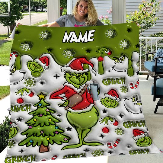 Discover Custom Name funny character Snow Flake Fleece Blanket