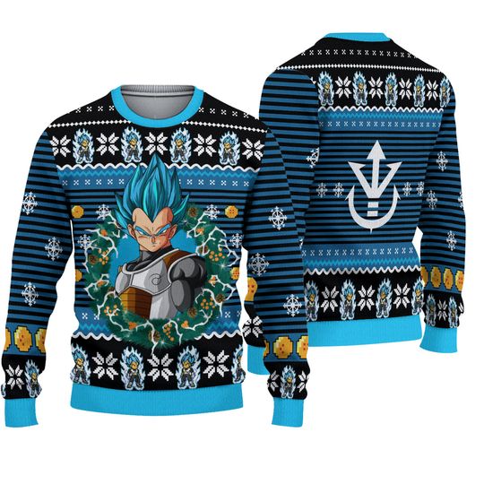 Discover Super Saiyan Blue Vegeta Ugly Christmas Sweater