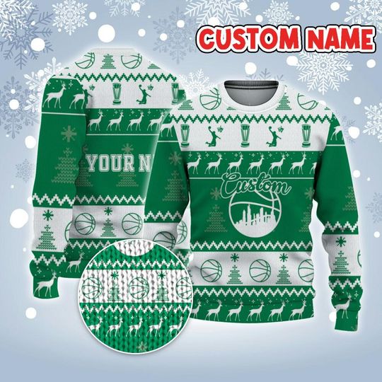 Discover Customized Your Team Basketball Ugly Christmas Sweater