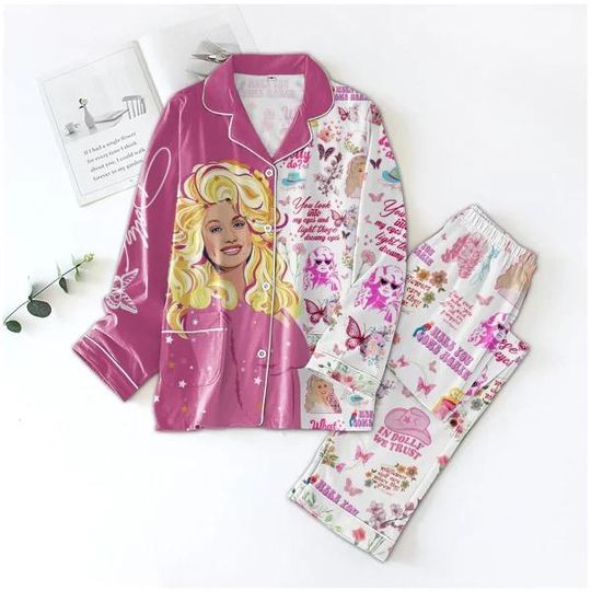 Discover In Dolly We Trust Pajamas Set, Be A Dolly Christmas Women Pajamas, Queen Of Country