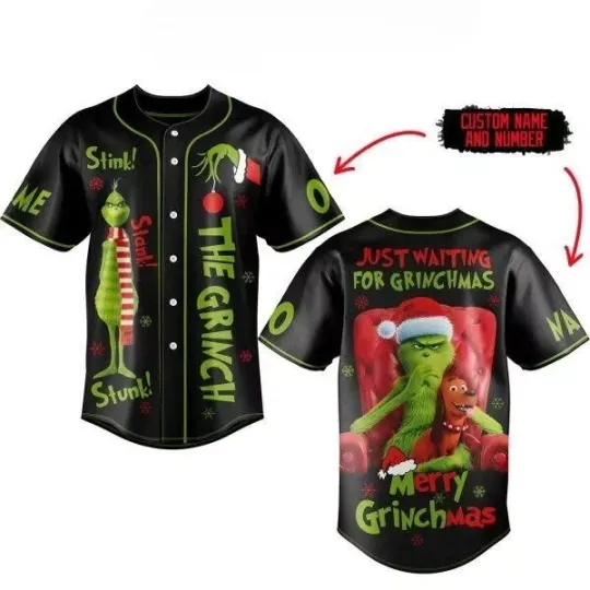Discover The funny character Just Waiting For Grin Merry Grin 2024 Personalized Baseball