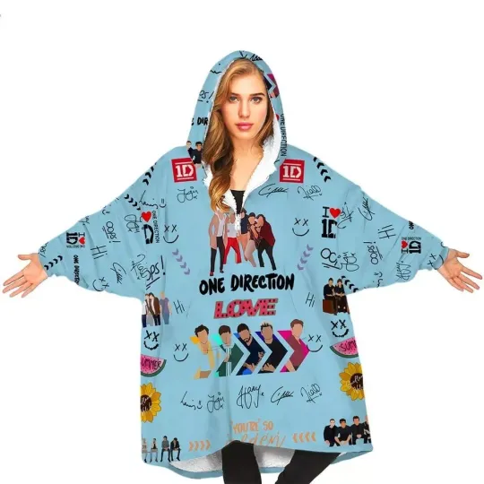 Discover One Direction Fleece Blanket Hoodie, One Direction Printed Blanket Hoodie