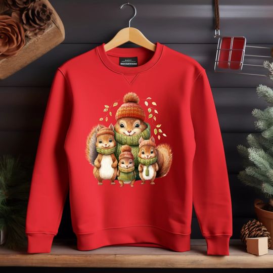 Discover Christmas Squirrel Sweatshirt, Christmas Squirrel Hoodie