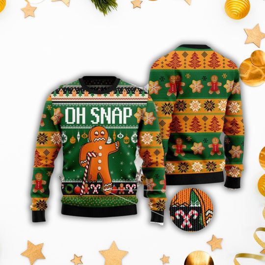 Discover Oh Snap Gingerbread Ugly Sweater, Gingerbread Man Xmas Sweater