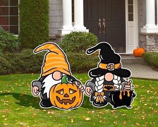 Discover Halloween gnomes for outdoor decor designed by
