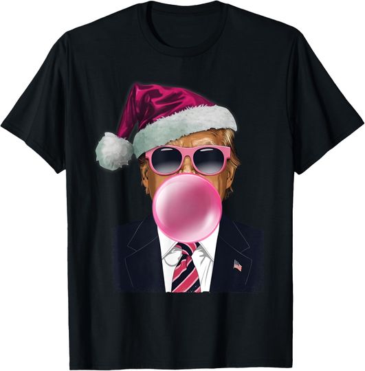 Discover Bubblegum Trump Blowing Bubble Gum Christmas Pink Trump T-Shirt