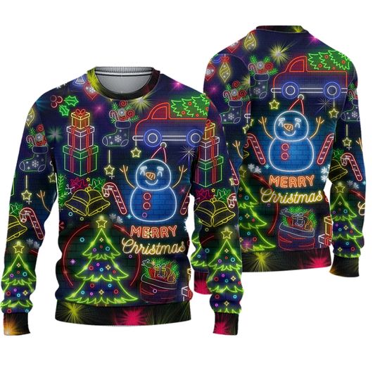 Discover Bright Neon Christmas Sweater for a Merry Celebration