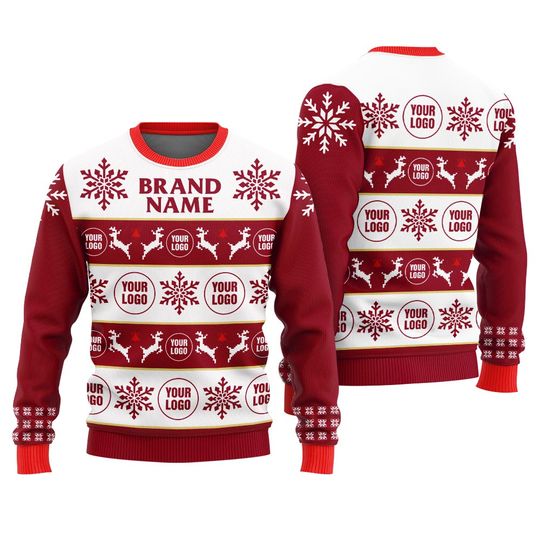 Discover Custom Text And Logo Brand Ugly Sweater Womens, Holiday Sweaters
