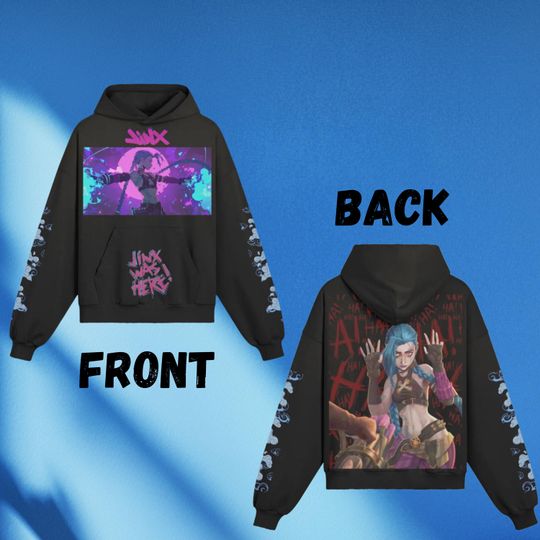 Discover Jinx Arcane 3D Hoodie,Gift for Arcane Fans, Cozy Anime 3D Hoodie, Jinx Cosplay Hoodie