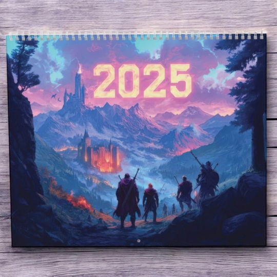 Discover 2025 RPG Game Wall Calendar - Fantasy Gaming Dcor