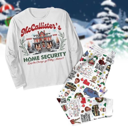 Discover Home Alone Movie Christmas Pajamas Set, McAlisters Home Security Family Pajamas