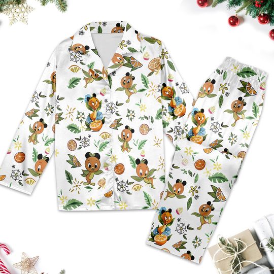 Discover Floral Orange Bird Pajamas and Button-Up Summer Shirt