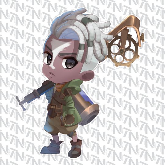 Discover League of Legends - Ekko Chibi Fanart| Clear Vinyl Sticker