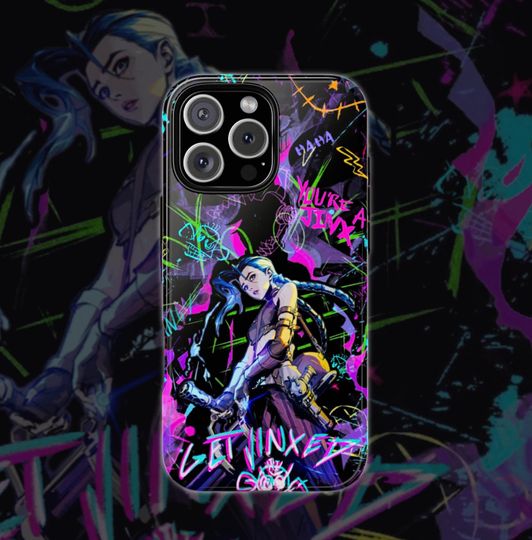 Discover Arcane Jinx Phone Case Arcane Merch Neon Graffiti Art Case Gift for Gamers for iPhone