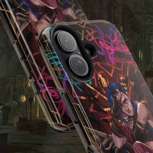 Discover Tough Phone Cases, Jinx Arcane League of Legends LoL - Unique Gaming Design