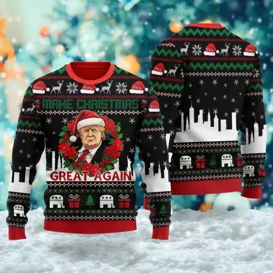 Discover Donald Trump Ugly Christmas Sweaters, Make Christmas Great Again Donald Trump
