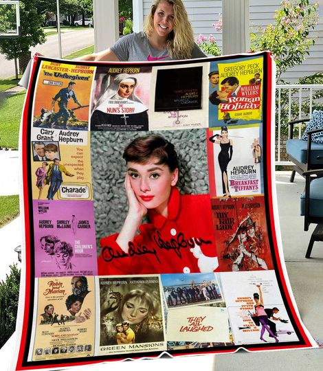 Discover Audrey Hepburn Movie Fleece Blanket