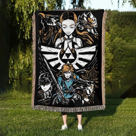 Discover Link Hand Woven Blanket, Zelda Tapestry Throw