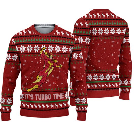 Discover OnCoast TurboMan It's Turbo Time Ugly Christmas Sweater