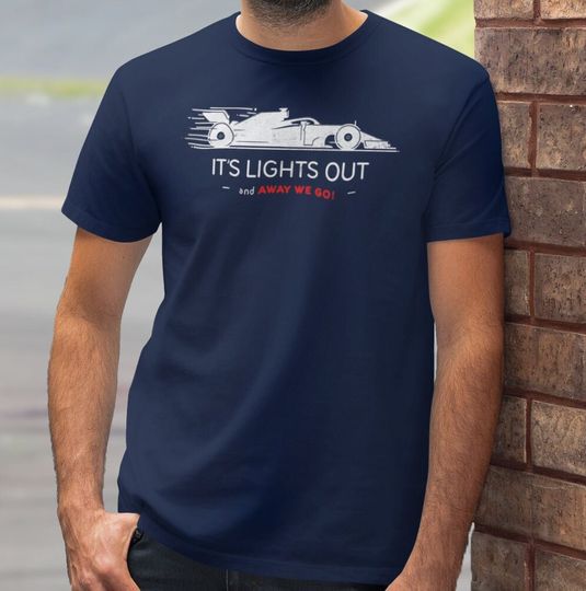 Discover Formula 1 'Lights Out and Away We Go' T-Shirt - Race Tee