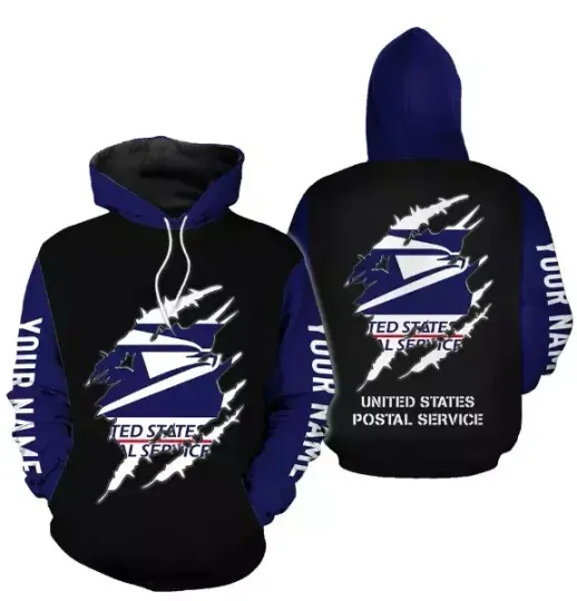 Discover 3D Printed Mens Postal Service Blu Hoodie
