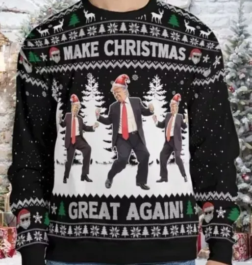 Discover Trump Dancing Make Christmas Great Again Ugly Sweater, Gifts Christmas