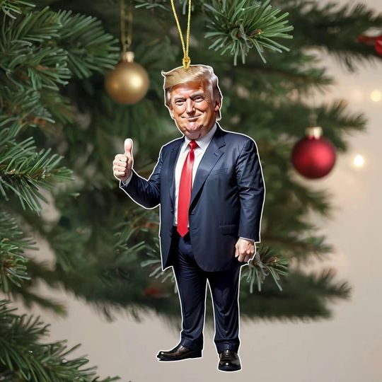 Discover Trump Inspired Christmas Acrylic Ornament, Christmas Ornament