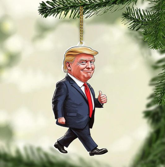 Discover Christmas Trump Acrylic Ornament, Perfect for Car & Christmas Tree Decor