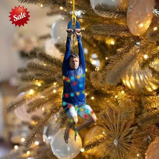 Discover I Think You Should Leave Christmas Ornament Tim Robinson On A Zipline Ornament