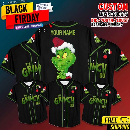 Discover Personalized Christmas The funny character Baseball Jersey, Custom