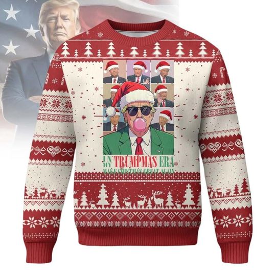 Discover Trump Pink Bubblegum Christmas Sweater, Funny Sarcastic President