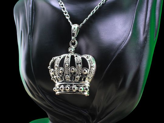Discover Regal Elegance Crown Pendant Necklace